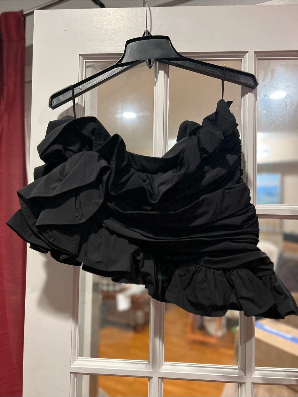 AREA Black Ruffled Puff Jacket